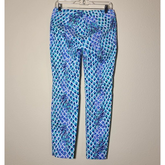 Lilly Pulitzer Kelly Skinny Ankle Pants Size 2 Resort White Pineapple Stretch - Picture 6 of 12